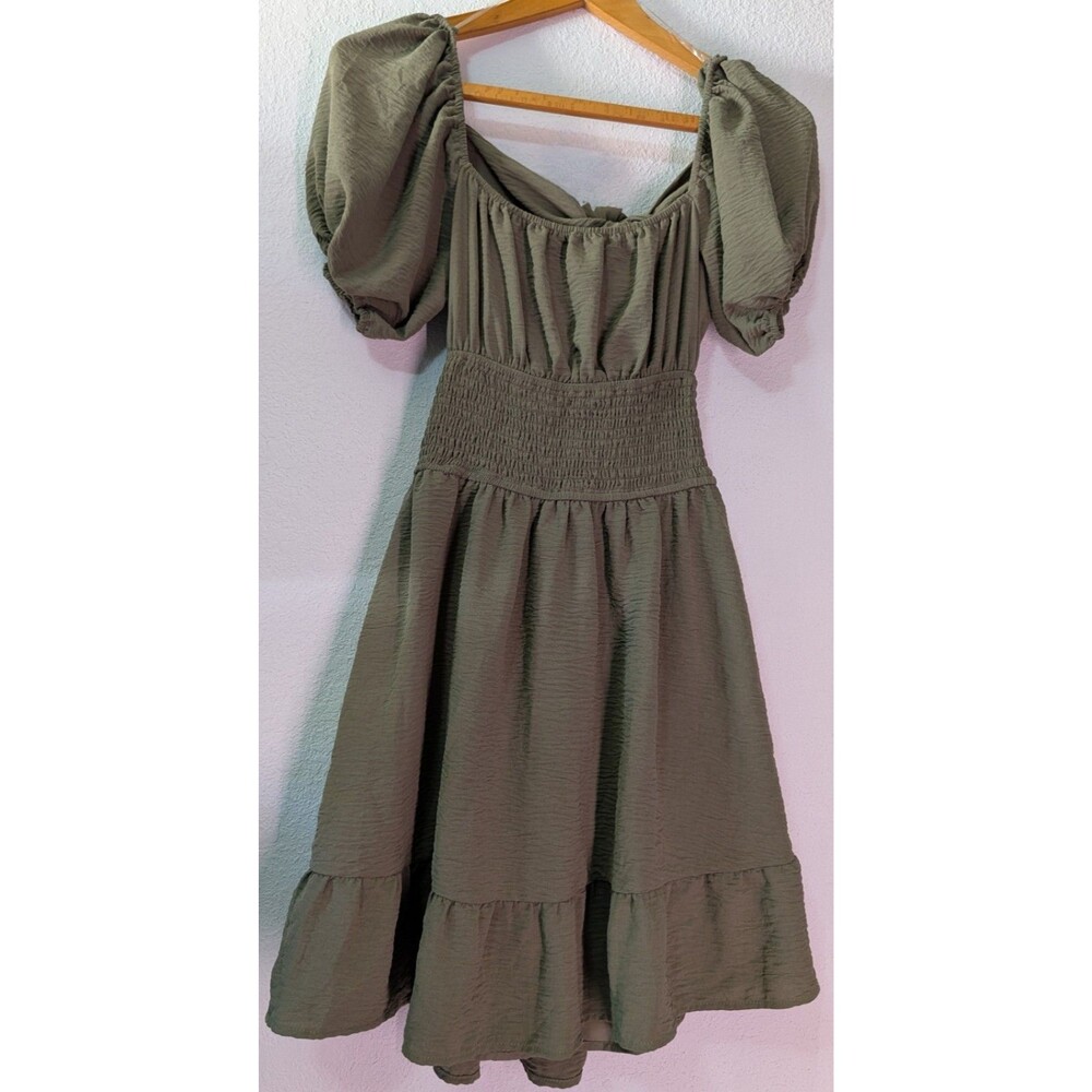 Hesperus Green Dress Women's Size L Large Tie Back (980D)
